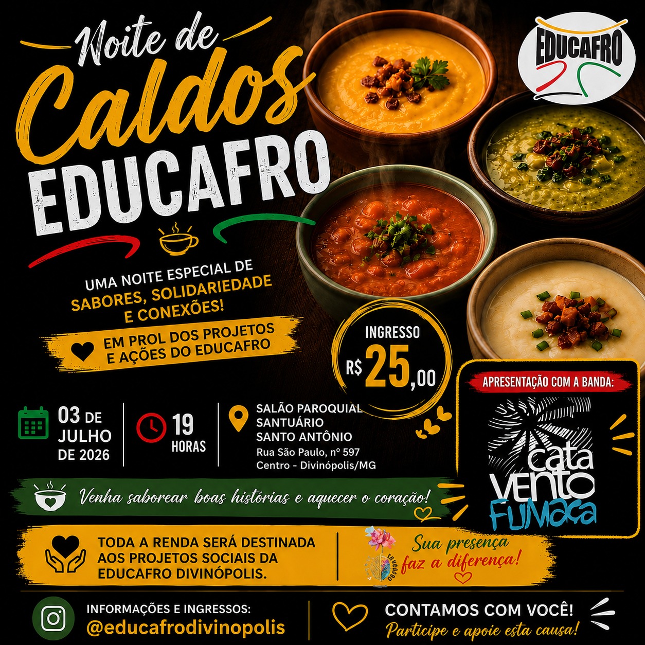 Noite de Caldos EducaAfro - Salão do Santuário